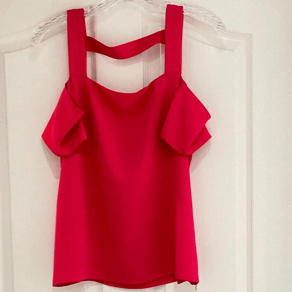 Cooper & Ella Top, Cut out shoulder, Size Small, Hot Pink